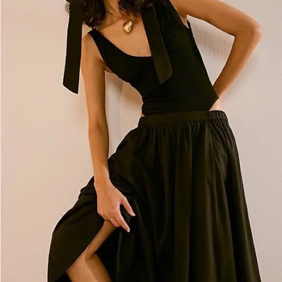 FREE PEOPLE lowen midi skirt black - Picture 2 of 4